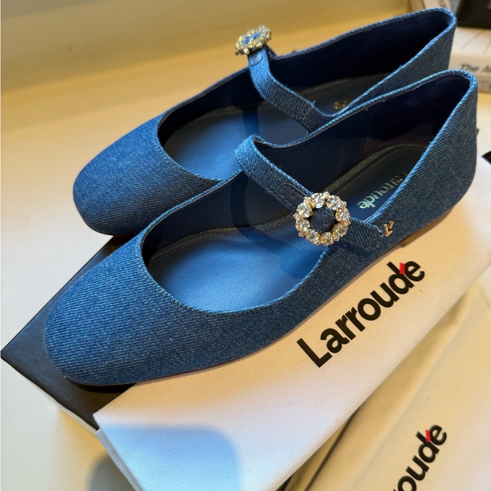 Blair Ballet Flat In Blue Denim 6